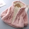 Super Warm Winter Girls Coat Mink Fur Padded, Thickened Hooded Coats Long Sleeve, Baby Kids Children Jacket Plush