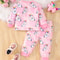 Pink Rainbow Unicorn Pajama Set for Baby Girls, 2PC Long Pants Pajamas with Full Print, Soft Skin-Friendly Fabric