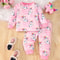 Pink Rainbow Unicorn Pajama Set for Baby Girls, 2PC Long Pants Pajamas with Full Print, Soft Skin-Friendly Fabric
