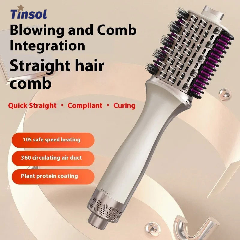 3 in 1 Hot Air Comb Hair Straightener Curler, Hair Dryer Brush Styler, Multi Purpose Hair Straightening Comb