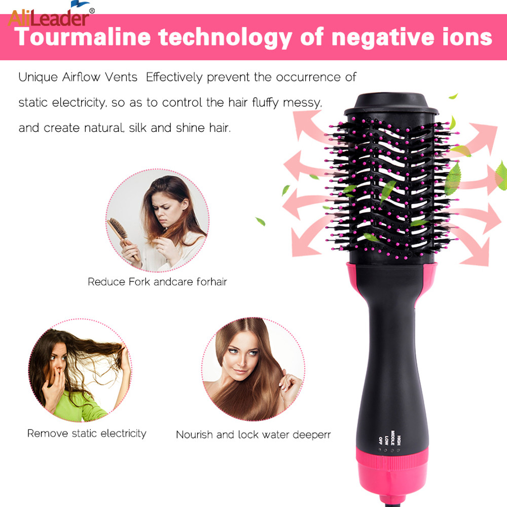 4 In 1 Women Hair Dryer Brush Hair Dryer Straightener Curler Massager One Step Volumizer Hot Air Ha 4