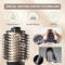 4 in 1 Hot Air Brush with Negative Ion Blow and Comb, Hair Curler Wand Straightener, Volumizing Styler for Smooth Hair