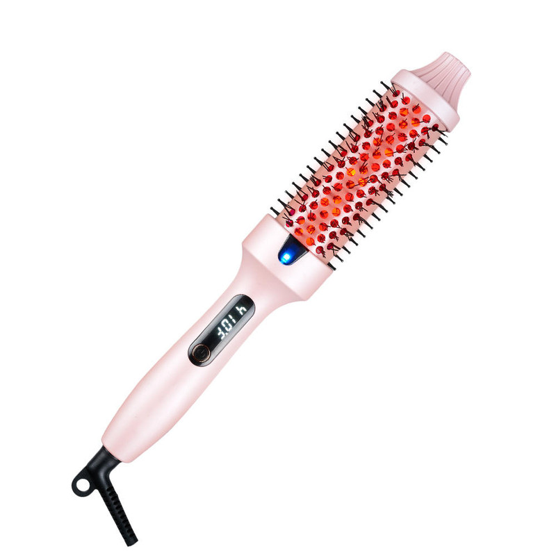 Heated Round Brush Negative Ion Heat Brush, Hair Straightener Curling Hair Dryer, Hot Comb Infrared Curling Iron