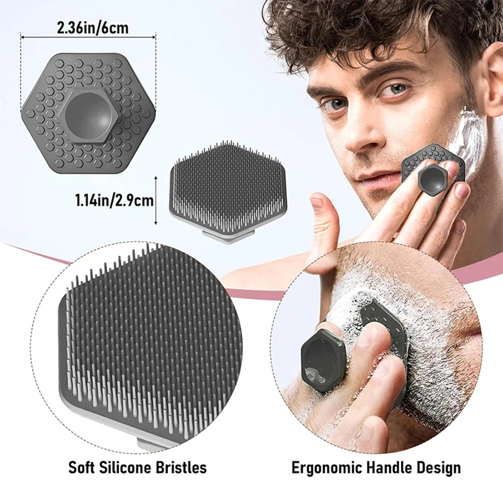 Miniature Face Deep Clean Shave Brush, Silicone Facial Cleaning Scrubber, Massage for Man Face Scrub Brush Cleaning Tool