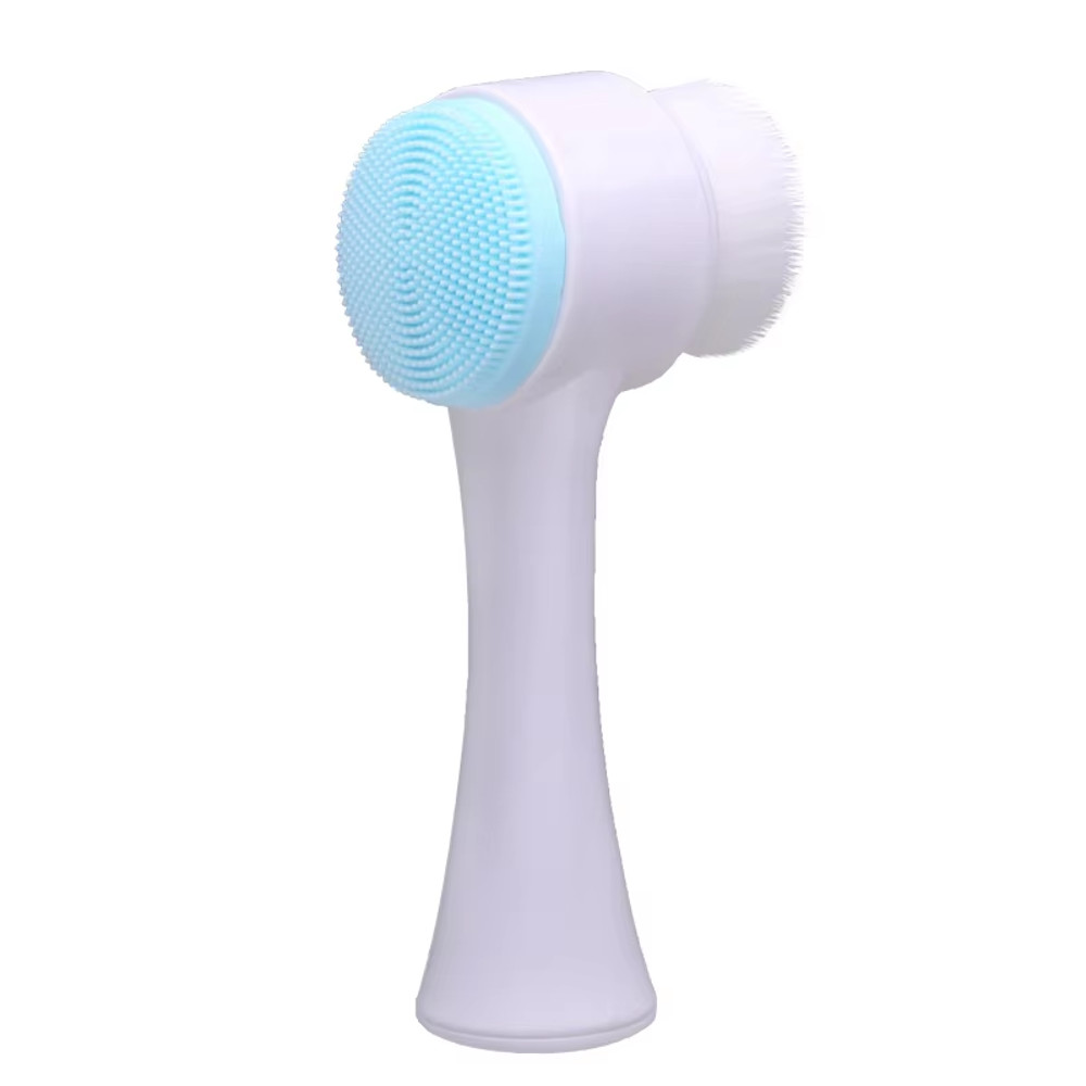 Soft Silicone Double-Sided Facial Brush, Manual Cleansing Brush for Home Use, Deep Pore Facial Cleanser Skin Care Tool