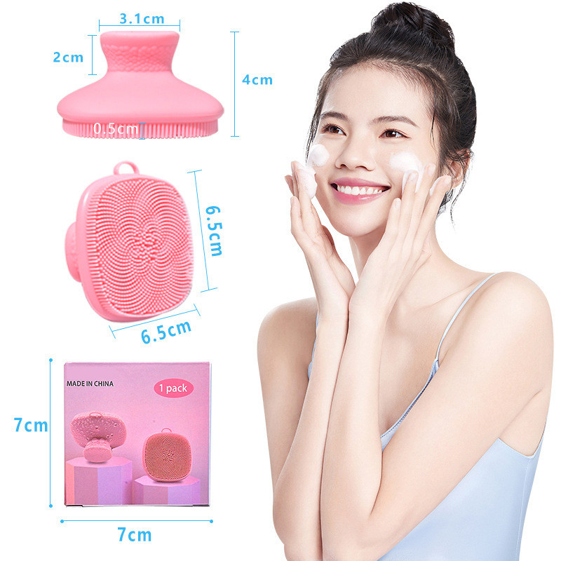 Silicone Face Scrubber Body in 4 Colors, Baby Shower Cleansing Brush, Soft Exfoliating Beard Scrubber for Men