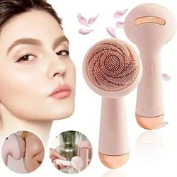 facial brush electric silicone brush, skin massager wireless charging cleansing, waterproof vibration beauty tool