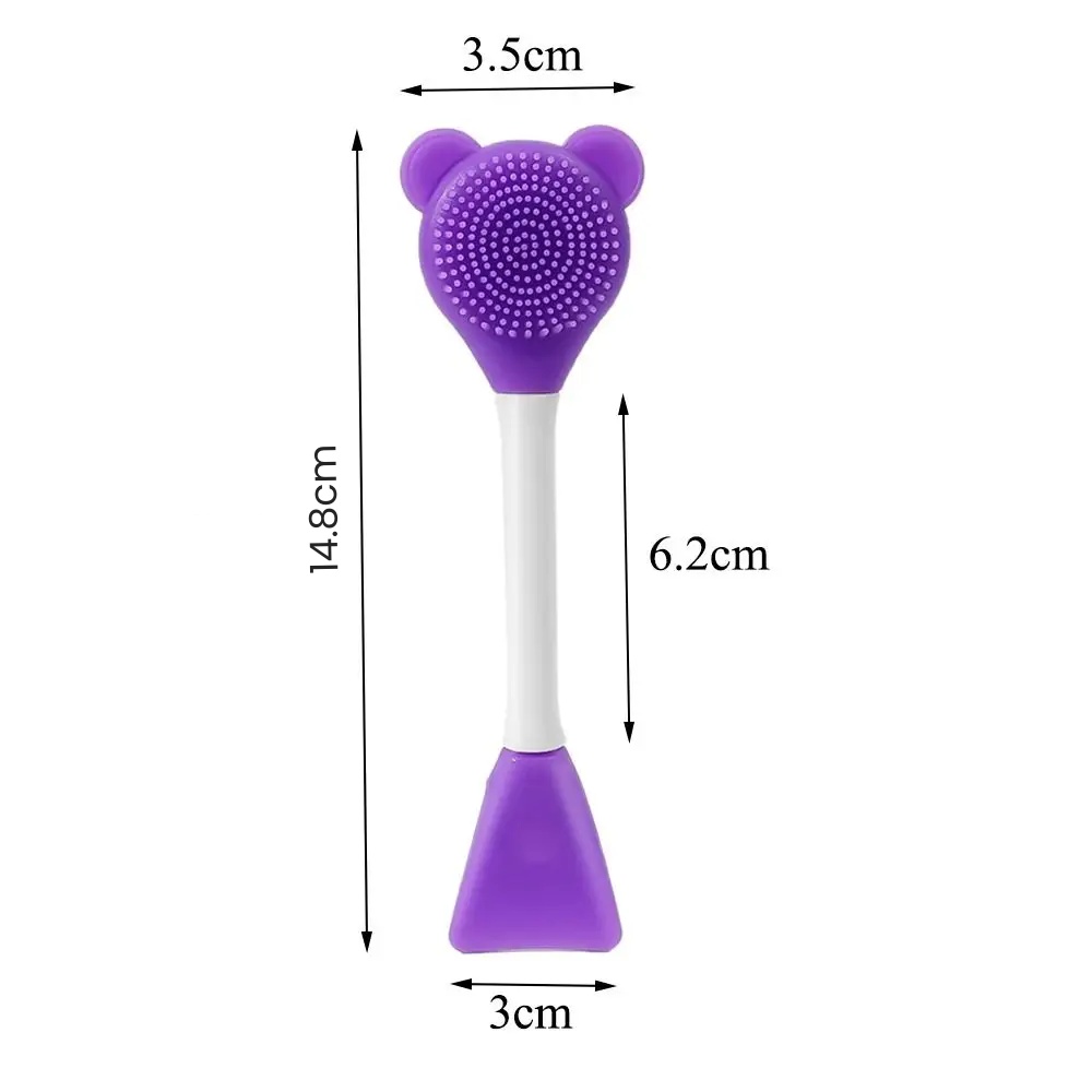 Bear Silicone Double Head Face Mask Brush Facial Exfoliate Cleanser Brush For Blackhead Removal Ski 5