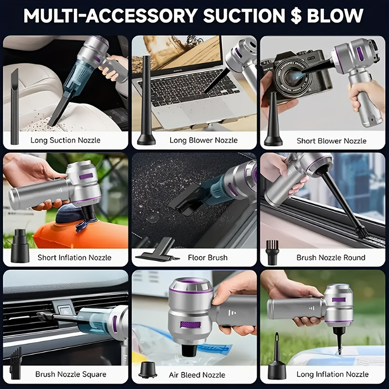 Car Vacuum Cleaner Suction Blow Portable Wireless Handheld Charging Mini Small Auto Vacuum Aspirado 5