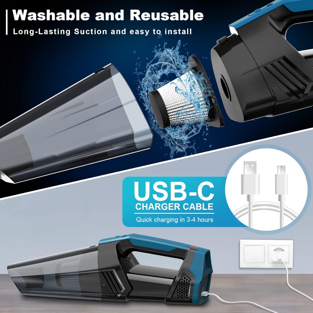 Portable Handheld Vacuum Cordless Car Vacuum High Power Suction Lite Rechargeable Hand Held Vacuum  3
