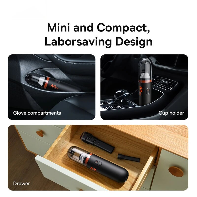 Baseus Car Vacuum Cleaner Mini Handheld, Auto Vacuum Cleaner Powerful Suction, Blow and Vacuum 2 in 1 for Car Home