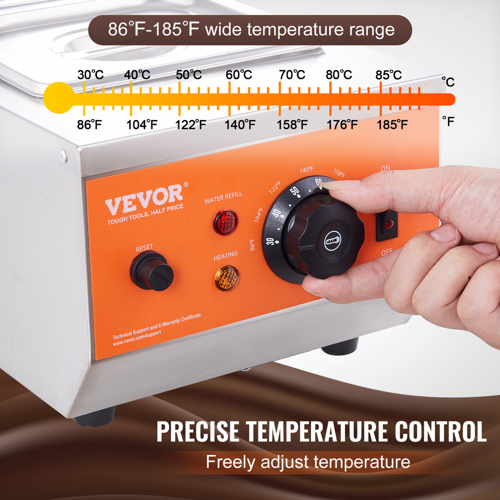 SucceBuy 2 3 Tanks Electric Chocolate Tempering Machine, Chocolate Cascade Melting Pot for Kitchen Appliance Melt Flow