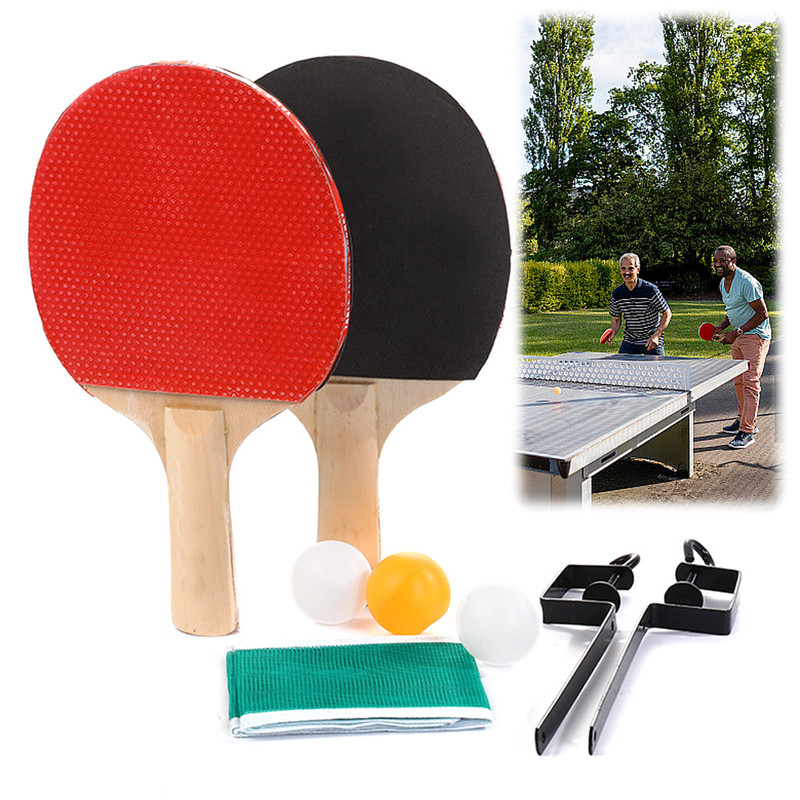 Complete Table Tennis Set with Net Post,2 Rackets & 3 Balls for Indoor & Outdoor Play
