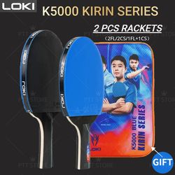loki k5000 table tennis racket set, home entertainment ping pong rackets with premium blue rubber