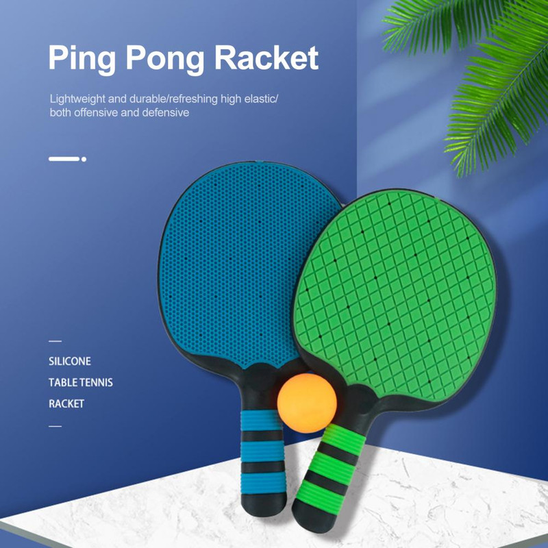 Silicone Ping Pong Paddles Set 4Player Table Tennis Rackets With Ergonomic Handle Beginner Pingpong 1