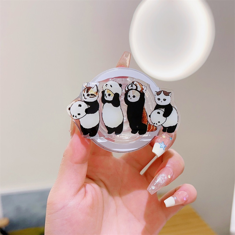 Cute Korean Cartoon Magsafe Magnetic Phone GripTok Stand for iPhone Foldable Wireless Charging Case Holder Ring