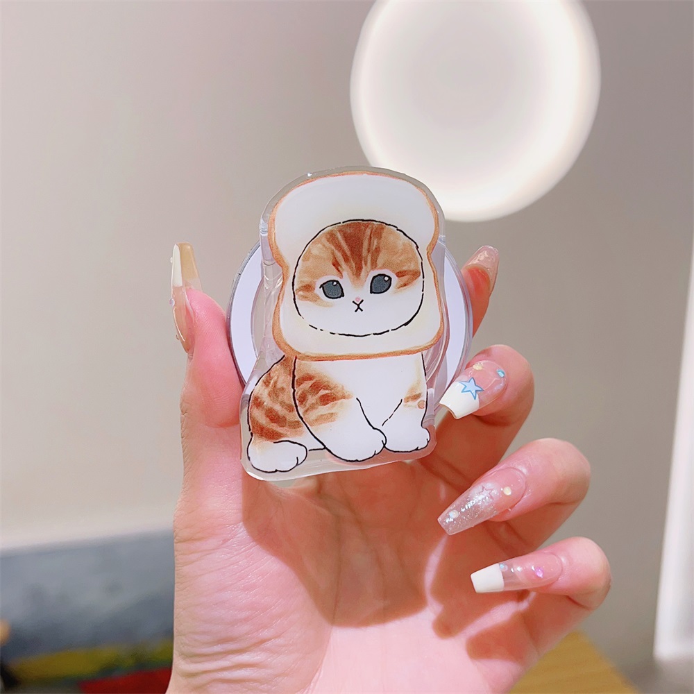Cute Korean Cartoon Magsafe Magnetic Phone GripTok Stand for iPhone Foldable Wireless Charging Case Holder Ring