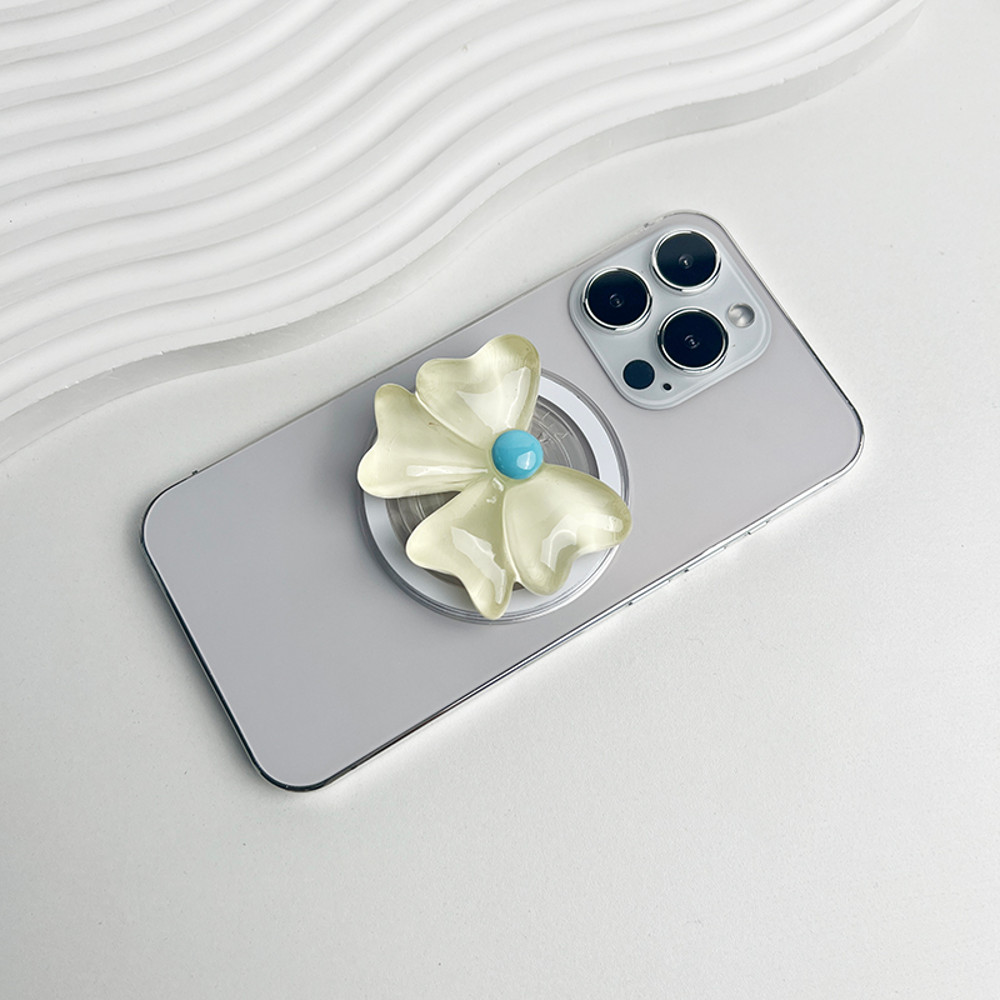 Cute Bow Magnetic Folding Phone Holder Socket Grip for MagSafe iPhone Mac Samsung Safe Ring Finger Expanding Stand