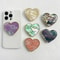 Luxury Heart shaped Shell Drop Adhesive Phone Grip, Electroplated Transparent Socket, Talk Tok Mobile Grip Heart Shell