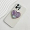 Luxury Heart shaped Shell Drop Adhesive Phone Grip, Electroplated Transparent Socket, Talk Tok Mobile Grip Heart Shell