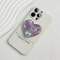 Luxury Heart shaped Shell Drop Adhesive Phone Grip, Electroplated Transparent Socket, Talk Tok Mobile Grip Heart Shell