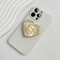 Luxury Heart shaped Shell Drop Adhesive Phone Grip, Electroplated Transparent Socket, Talk Tok Mobile Grip Heart Shell