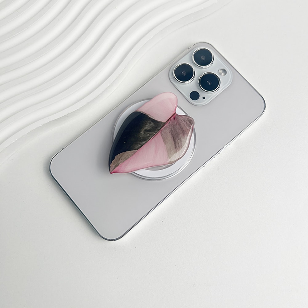 Tropical Leaf Magsafe Phone Grip Holder, Safe Ring Expanding Stand for IPhone Mac Samsung Fashion Decoration