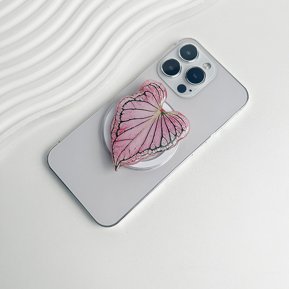 Tropical Leaf Magsafe Phone Grip Holder, Safe Ring Expanding Stand for IPhone Mac Samsung Fashion Decoration