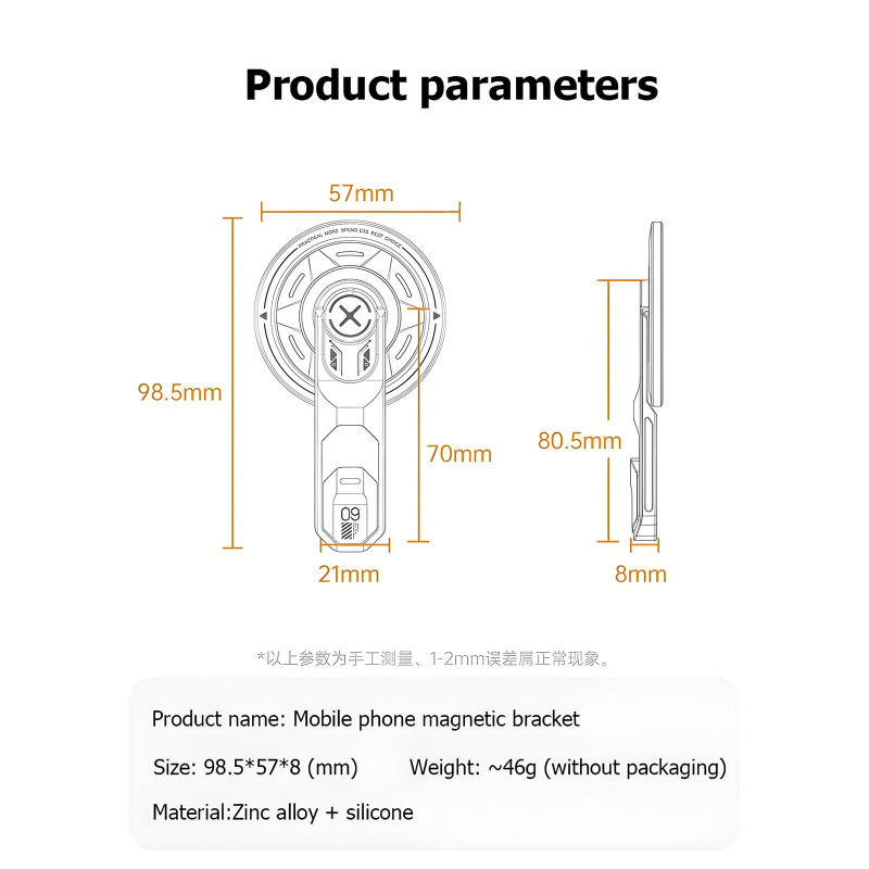 Fidget Magnetic Phone Grip Holder with 20N Strong Magnet for iPhone, Magsafe Ring Phone Stand Magnetic Phone Holder