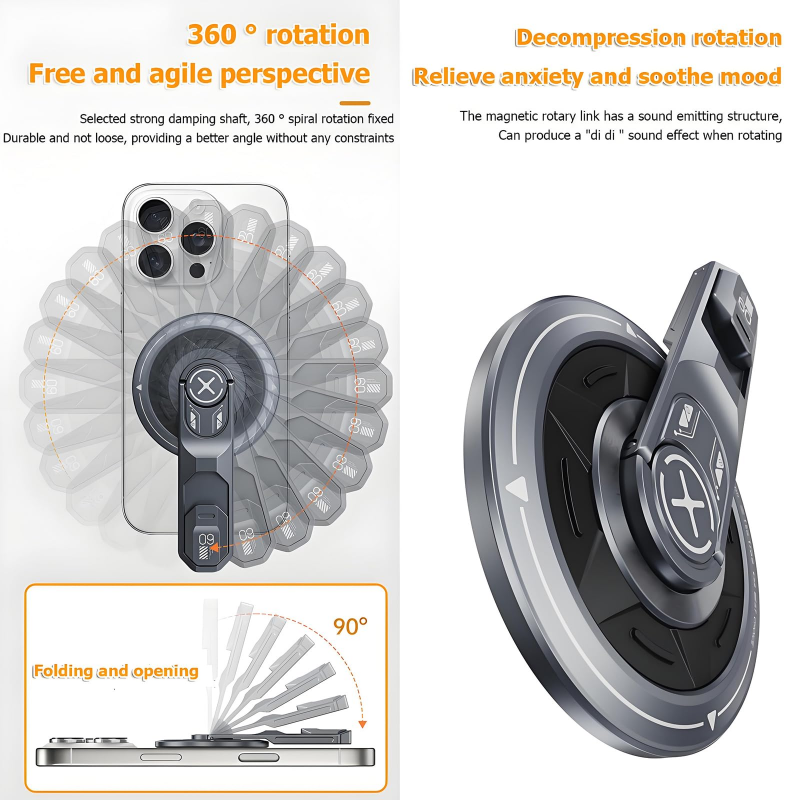 Fidget Magnetic Phone Grip Holder with 20N Strong Magnet for iPhone, Magsafe Ring Phone Stand Magnetic Phone Holder