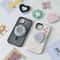Cute 3D Love Heart Flower For Magsafe Charging Grip Tok For iPhone15 Wireless Case Folding Magnetic Finger Stand