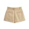 Topenomi Vintage Shorts, Women High Waist Straight Short Pants, Korean Fashion, Versatile Streetwear, Khaki Button Short