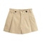Topenomi Vintage Shorts, Women High Waist Straight Short Pants, Korean Fashion, Versatile Streetwear, Khaki Button Short