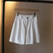 Women's Summer Short Pants, Washed Cotton Oversize Loose Shorts, High Waist Wide Leg Comfy Casual Pants, Solid Color