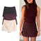 TFMLN Vintage High Waist Skort, Women Fashion Solid Mini Skirts with Side Zipper, Casual Streetwear Shorts for Spring