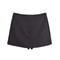 TFMLN Vintage High Waist Skort, Women Fashion Solid Mini Skirts with Side Zipper, Casual Streetwear Shorts for Spring