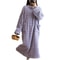 Winter Warm Nightdress for Women, Thickened Flannel Nightgown Long Sleeve, Loose Fit Sleepwear with Double Pocket, Solid