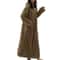 Winter Warm Nightdress for Women, Thickened Flannel Nightgown Long Sleeve, Loose Fit Sleepwear with Double Pocket, Solid