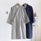 Men's Kimono Robe, Cotton Bathrobe for Men, Striped Loose Fit Lace Up Cardigan, Lightweight Spring Summer Pajama Robe