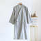 Men's Kimono Robe, Cotton Bathrobe for Men, Striped Loose Fit Lace Up Cardigan, Lightweight Spring Summer Pajama Robe