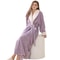 Winter Women's Long Sleeve Flannel Nightgown, Thickened Warm Coral Fleece Nightdress with Pockets, Loose Fit Sleepwear