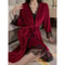 Women's Velour Robe Set, Winter Loungewear, Sexy Cami and Kimono Sleepwear, Warm Burgundy Bathrobe Suit