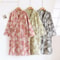 Womens Cotton Kimono Robe, Lightweight Loungewear, Jacquard Bathrobe and Negligee for Homewear