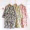 Womens Cotton Kimono Robe, Lightweight Loungewear, Jacquard Bathrobe and Negligee for Homewear