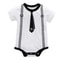 Gentleman Romper for Baby Boys, Newborn Summer Clothing, Cotton Jumpsuit with Tie Print, Short Sleeve Romper