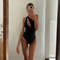 Y2K Black Bodysuit One Shoulder Cut Out Bodycon Top For Women Sexy Clubwear 1