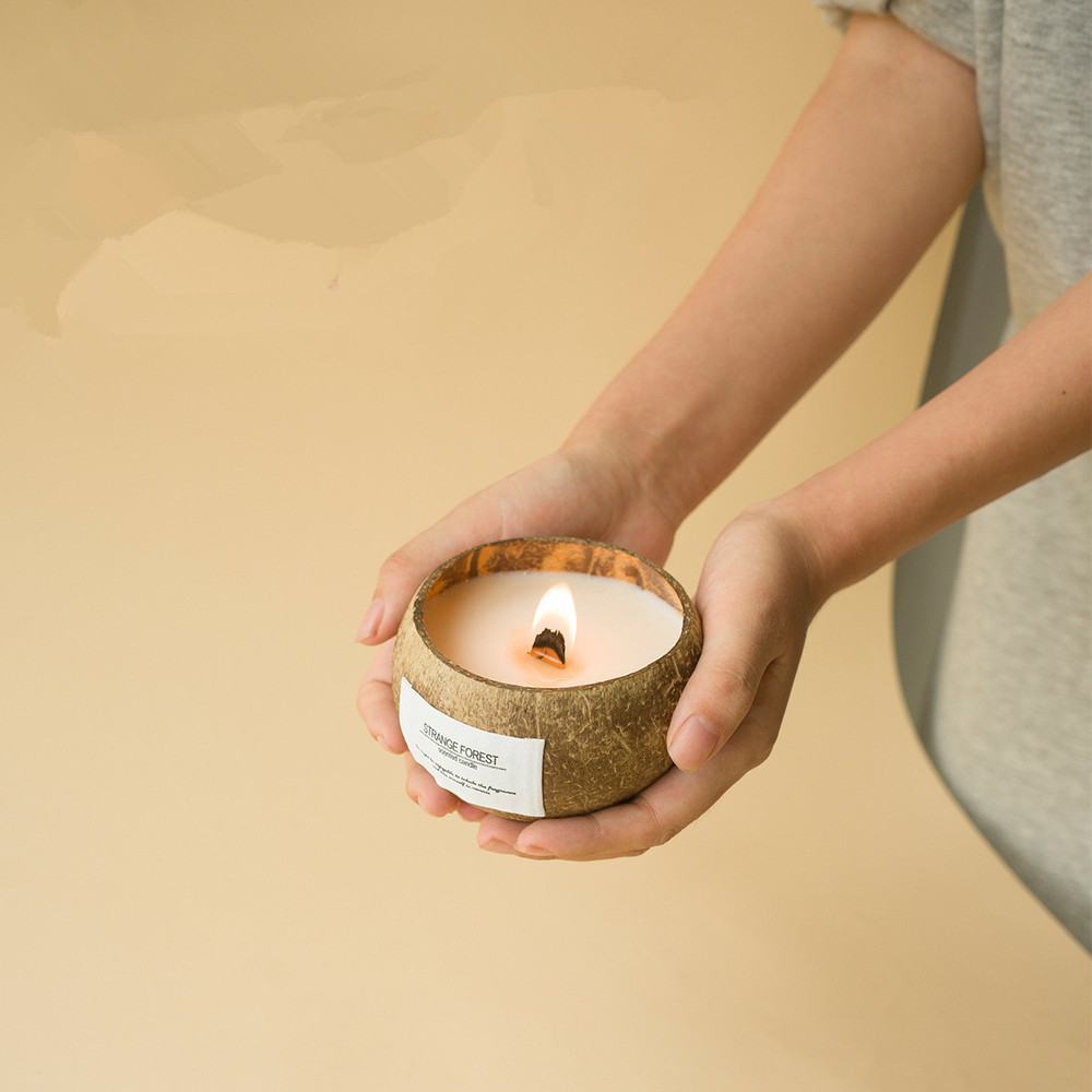 Handmade Coconut Shell Candle, Natural Soy Wax Aromatherapy Candle, Festival Gifts, Home Decoration, Gift