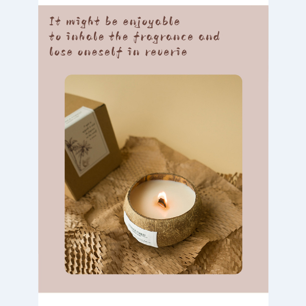 Handmade Coconut Shell Candle, Natural Soy Wax Aromatherapy Candle, Festival Gifts, Home Decoration, Gift