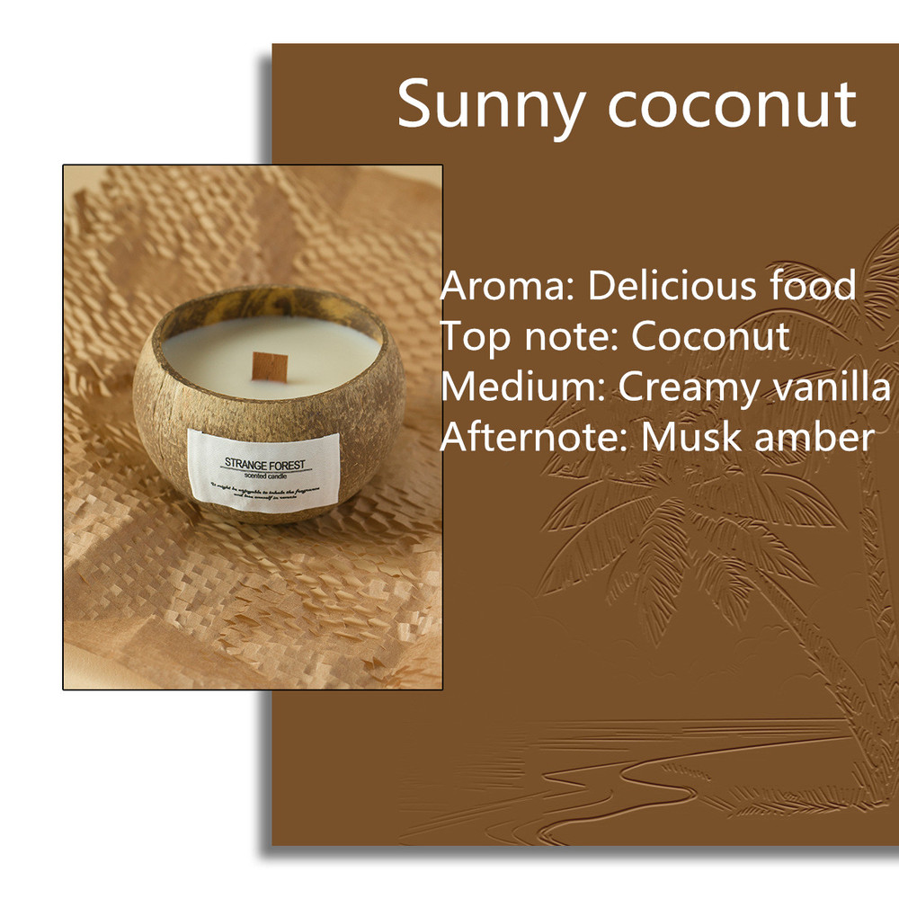 Handmade Coconut Shell Candle, Natural Soy Wax Aromatherapy Candle, Festival Gifts, Home Decoration, Gift