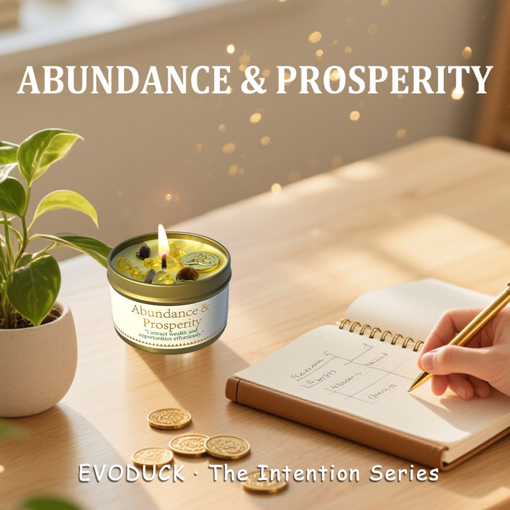 Abundance And Prosperity Ritual Candle Soy Wax Scented Candle With Crystal Home Aromatherapy Gift 4